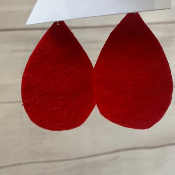 Natasha Multi-Color Beaded Dangle Earrings Striped Felt Back Post Push Back - Picture 7 of 16